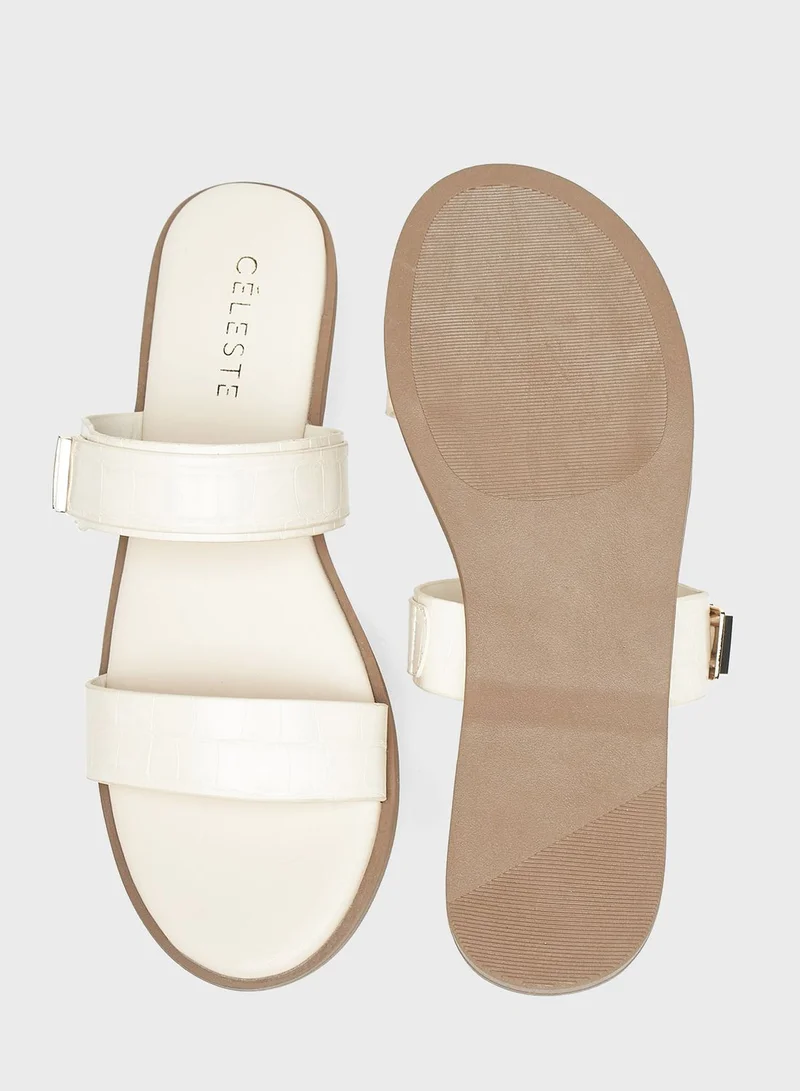 Celeste Double Strap Flat Sandals