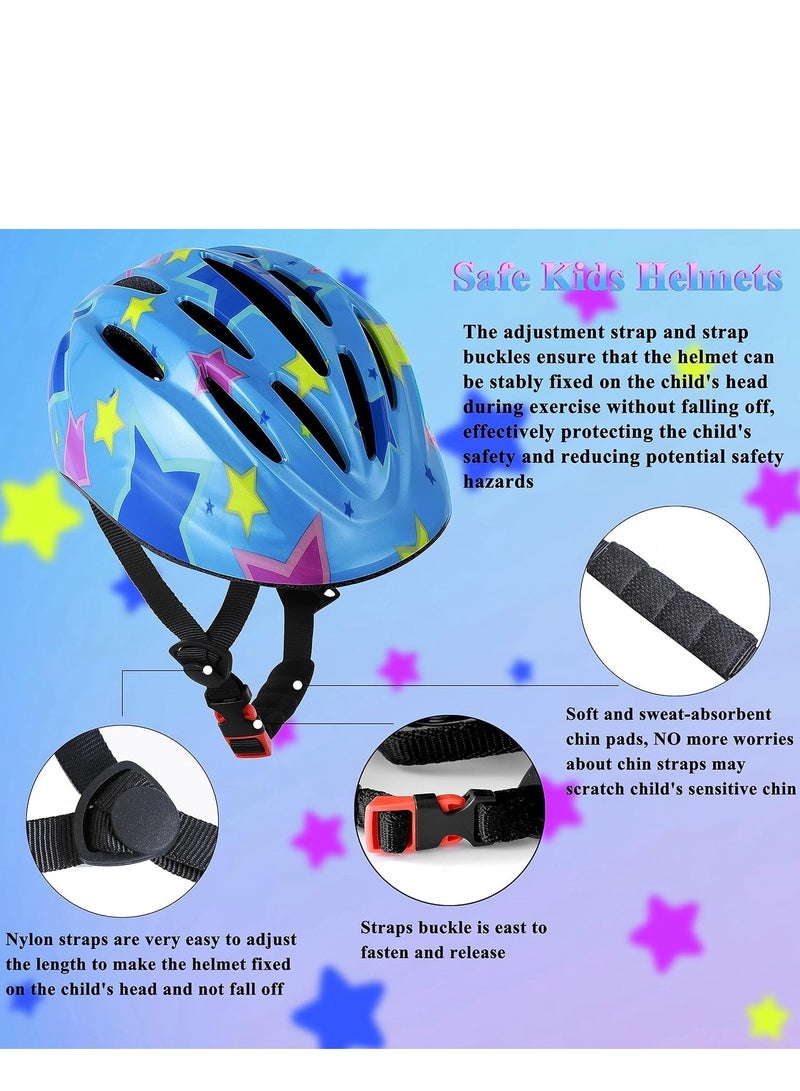 TRASSLE Kids Helmet Adjustable with Sports Protective Gear Set Knee Elbow Wrist Pads for Toddler Ages 3 to 8 Years Old Boys Girls Cycling Skating Scooter Helmet - Image 3