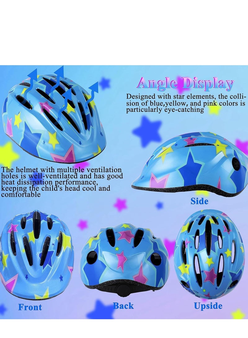 TRASSLE Kids Helmet Adjustable with Sports Protective Gear Set Knee Elbow Wrist Pads for Toddler Ages 3 to 8 Years Old Boys Girls Cycling Skating Scooter Helmet - Image 4