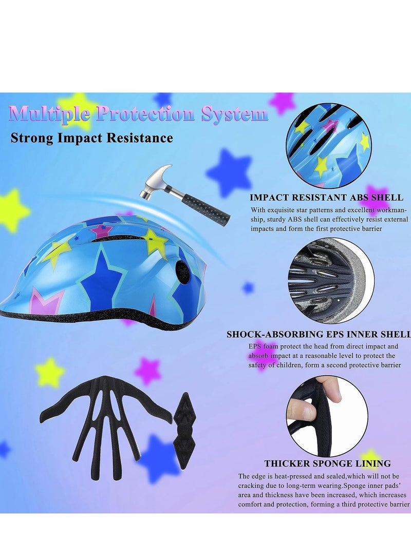 TRASSLE Kids Helmet Adjustable with Sports Protective Gear Set Knee Elbow Wrist Pads for Toddler Ages 3 to 8 Years Old Boys Girls Cycling Skating Scooter Helmet - Image 5