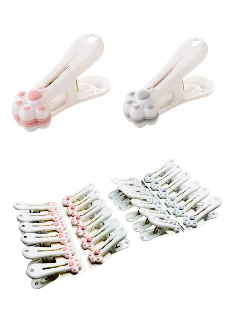 Oasisgalore - 24 Pack Traceless Plastic Clothespins Laundry Clothes Pins，Cute Bag Clips Food Package Clip - Image 1