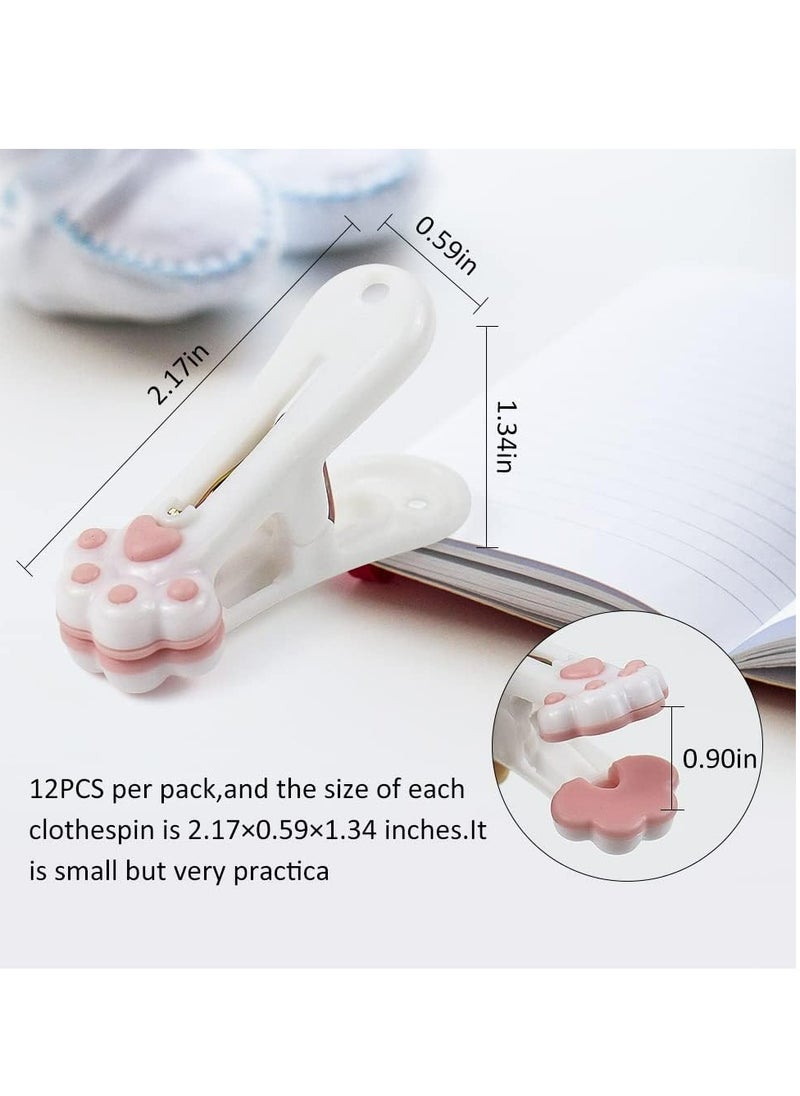 Oasisgalore - 24 Pack Traceless Plastic Clothespins Laundry Clothes Pins，Cute Bag Clips Food Package Clip - Image 1