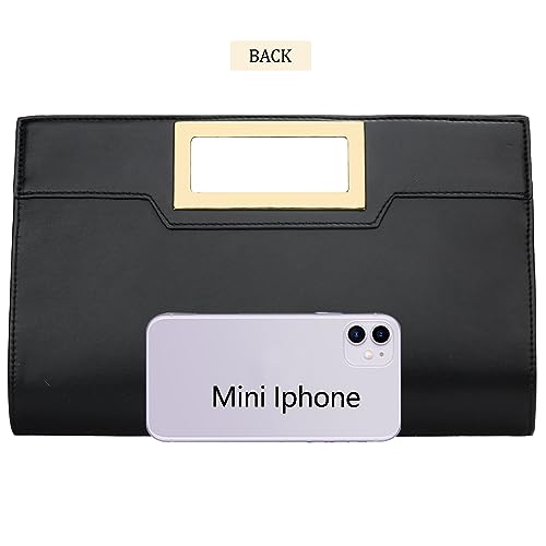 KKXIU Women Clutch Purse Elegant Pleated Evening Bag for Wedding Prom Bridal with Chain Strap (Black) - Image 4