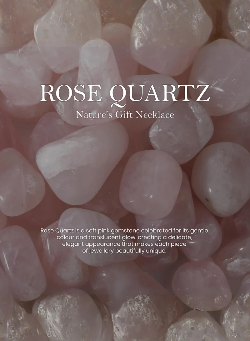 British Fossils عقد هدية الطبيعة بالروز كوارتز