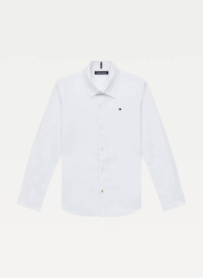 TOMMY HILFIGER Kids Solid Stretch Poplin Shirt