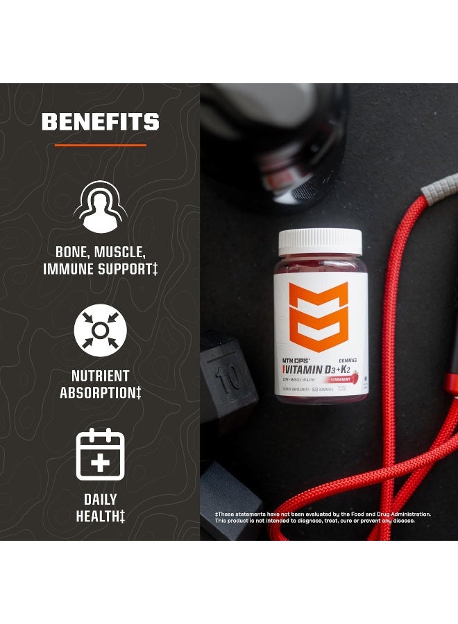 MTN OPS Vitamin D3 K2 Gummies Strawberry for Adults - Image 2