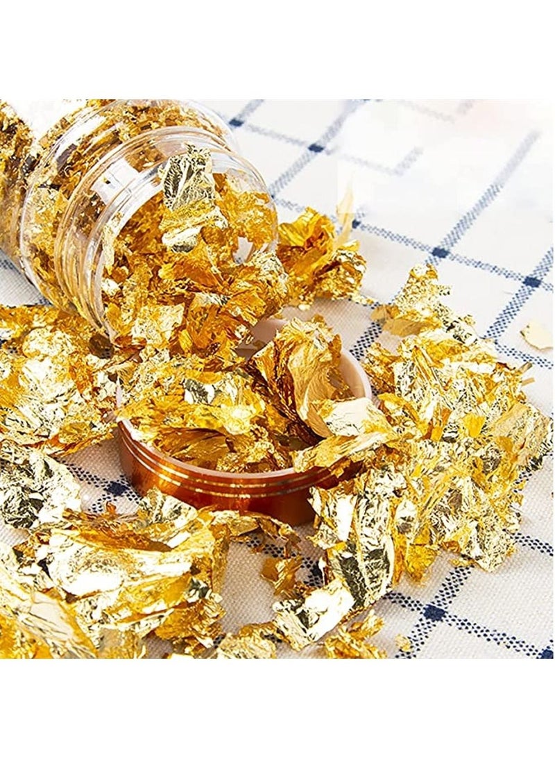 Graffiti Resin - 3g Imitation Gold Foil Sequins Glitters Craft Leaf Flake Sheets Bulk Paper For Gilding Diy Nail Art Decor - Image 1