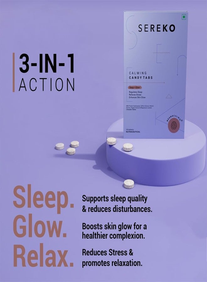 Sereko Calming Candy Tabs Supplements, Improve Quality Sleep, Reduce Stress Levels, Mood Swings & Enhance Overall Skin Health for Women & Men | Non - Addictive 10 Tablets - Image 3