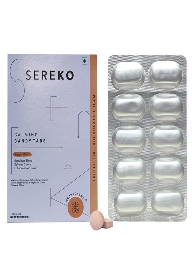 Sereko Calming Candy Tabs Supplements, Improve Quality Sleep, Reduce Stress Levels, Mood Swings & Enhance Overall Skin Health for Women & Men | Non - Addictive 10 Tablets - Image 1