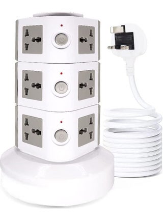 شريط طاقة عمودي عالمي من بادوم، متعدد المقابس (110 فولت - 250 فولت) مع منفذين USB، محطة شحن كهربائية، واقي من الصواعق، مناسب لأي بلد - pzsku/Z9C5E13A3D31FA68714AFZ/45/_/1683736043/7b286b49-bd4f-45c8-996f-d49c8036fec8