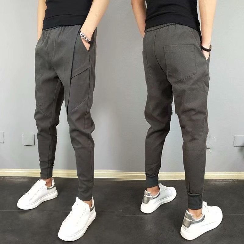 Summer Slim Fit Mens Casual Pants Grey  - Image 1