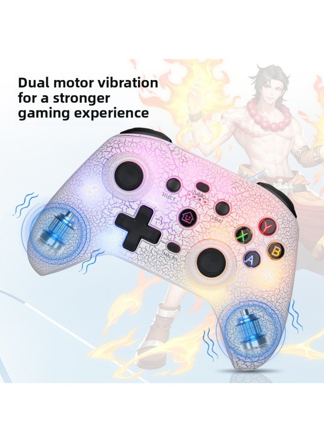 NS Wireless Bluetooth Gamepad With RGB Light Support Switch Android Ios PC P3 Host Game-Product Color:White  - Image 2