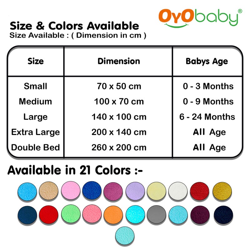 OYO BABY 100% Waterproof Polycotton Toddler Baby Dry Sheet, Extra Absorbent Infant Bed Sheet for New Born & Toddler Babies, Baby Bedding Protector for Toddler Kids, Medium Size, 100 X 70 cm, Sea Blue - Image 3