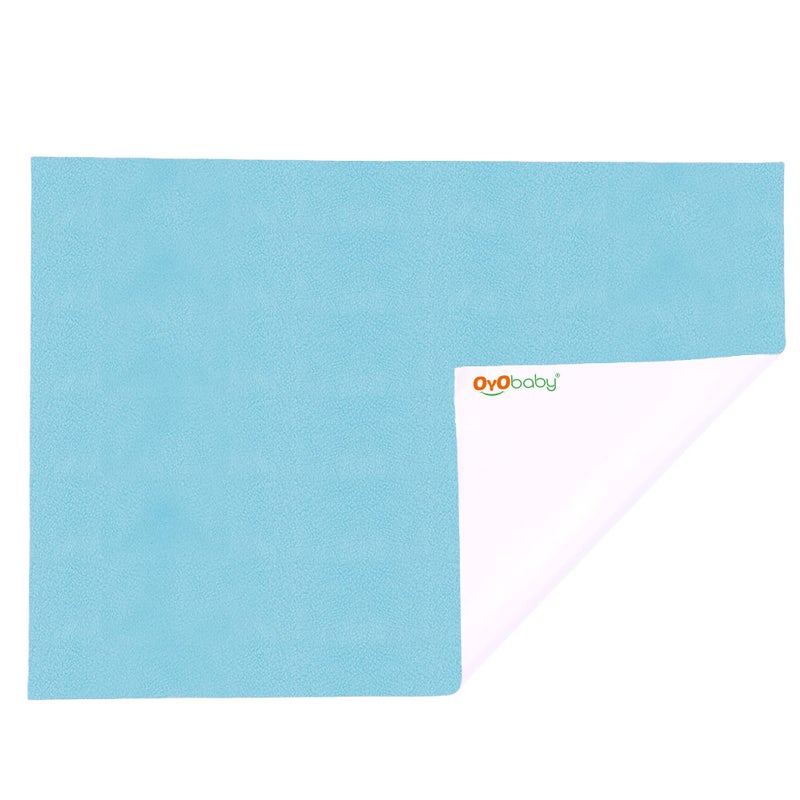 OYO BABY 100% Waterproof Polycotton Toddler Baby Dry Sheet, Extra Absorbent Infant Bed Sheet for New Born & Toddler Babies, Baby Bedding Protector for Toddler Kids, Medium Size, 100 X 70 cm, Sea Blue - Image 5