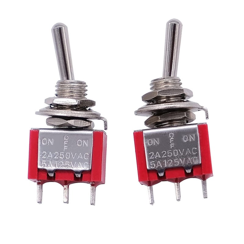 mxuteuk 8pcs SPDT Mini Toggle Switch Miniature ON/OFF/ON Switches 3Pins 3Position 5A 125V 2A 250V for DIY Car Dash Dashboard Electronic Equipment MTS-103 - Image 4
