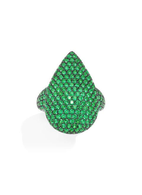APM Bold Green Drop Ring