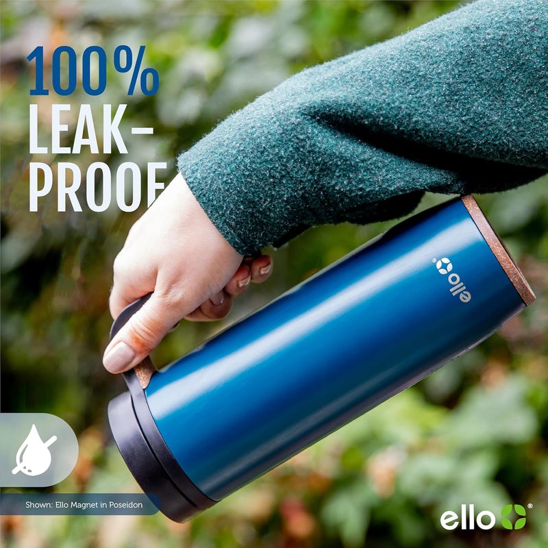 Ello Magnet 18oz Vacuum Insulated Stainless Steel Travel Mug with Side Handle and Leak-Proof Slider Lid and Built-in Coaster, Keeps Hot for 5 Hours - Image 5