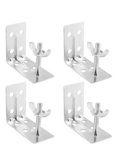 KASTWAVE 4 Pcs Corner Braces, Silver L Brackets for Mounting Shade, Wall Mount Angle Connector Brackets for Wood Bamboo Shelf, Wardrobes, Cabinets with Screws  - Image 2