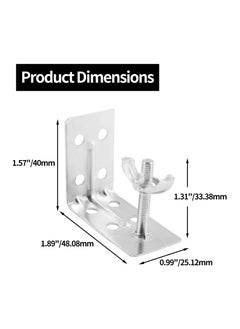 KASTWAVE 4 Pcs Corner Braces, Silver L Brackets for Mounting Shade, Wall Mount Angle Connector Brackets for Wood Bamboo Shelf, Wardrobes, Cabinets with Screws  - Image 4