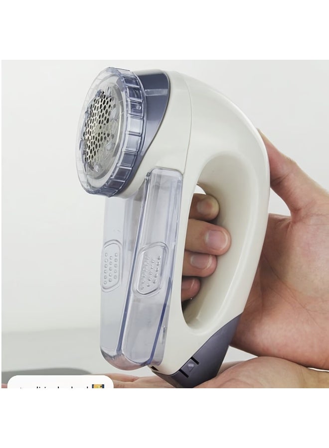 Goolsky 1pc Fabric Shaver, Electric Lint Remover Battery Operated Sweater Razor Extra Large Capacity Powered Fuzz Ball Eraser Pilling Eliminator Portable for Clothes Bedding Furniture Carpet Sofa Cleaning Supplies Gadgets - No Battery Included - Image 1