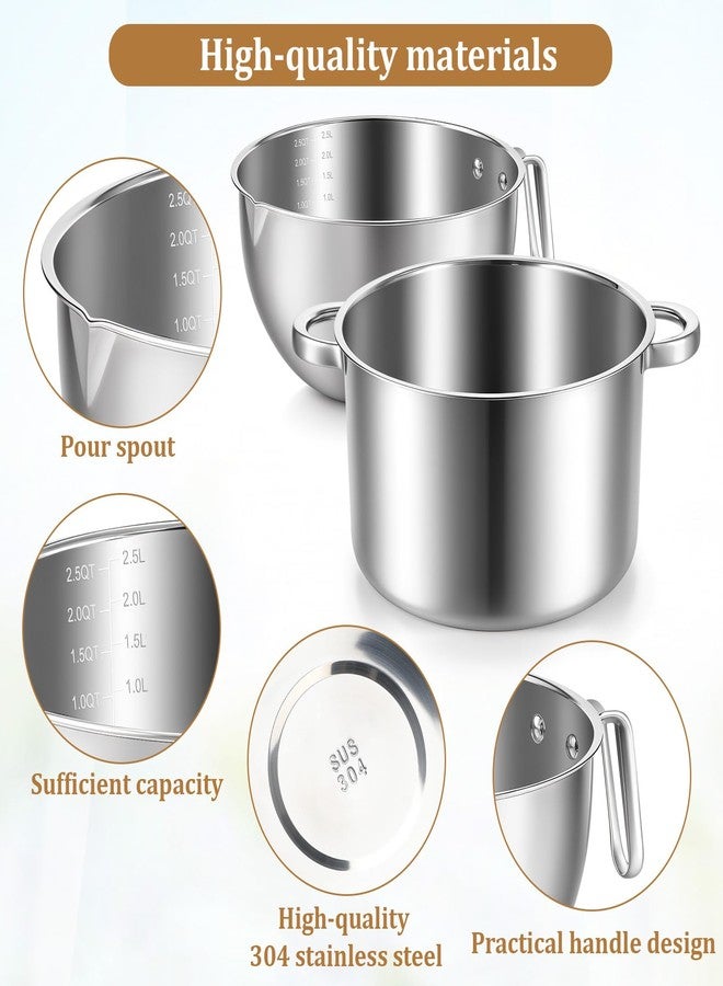 Zyghjort 4-Piece Double Boiler, Chocolate Melting Pot Set Include 2500ml/2.3QT Mixing Bowl and 4000ml/3.63qt Stainless Steel Pot, Silicone Spatula, Stainless Steel Stirring Spoon, Induction Safe - Image 5