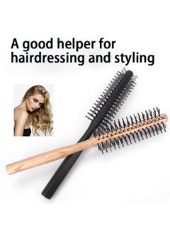 BONITO 2PCS Round Brush for Short Hair, Small Wood Hair Styling Brush, Hair Massage Comb, Head Massage Round Brush for Wet or Dry Hair  - Image 2