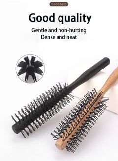 BONITO 2PCS Round Brush for Short Hair, Small Wood Hair Styling Brush, Hair Massage Comb, Head Massage Round Brush for Wet or Dry Hair  - Image 4