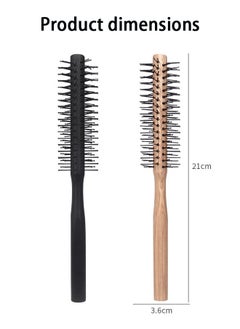 BONITO 2PCS Round Brush for Short Hair, Small Wood Hair Styling Brush, Hair Massage Comb, Head Massage Round Brush for Wet or Dry Hair  - Image 5