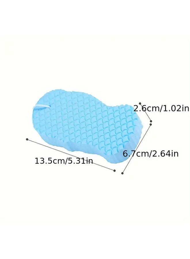 4 Pcs Exfoliating Body Scrub Sponge Set White Gray Blue Pink Reusable Bath Sponges - Image 5