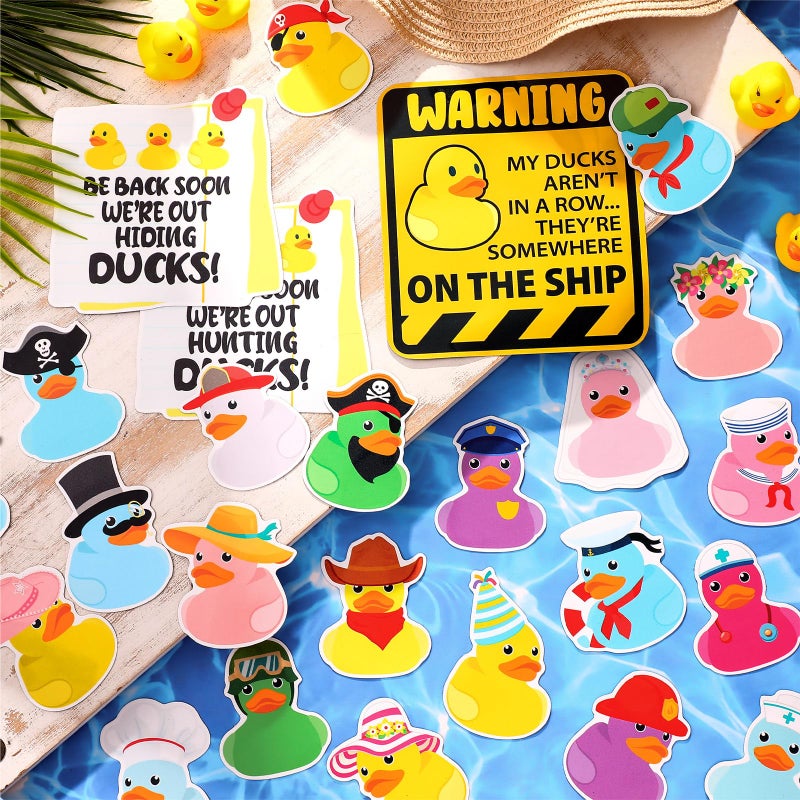 Watersay 27 Pcs Duck Cruise Door Magnet Decorations Ducky Magnetic Stickers Decals Reusable Funny Carnival Cruise Ship Cabin Magnet for Door Decor Car Fridge Refrigerator(Novel) - Image 2