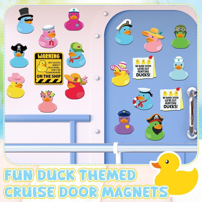Watersay 27 Pcs Duck Cruise Door Magnet Decorations Ducky Magnetic Stickers Decals Reusable Funny Carnival Cruise Ship Cabin Magnet for Door Decor Car Fridge Refrigerator(Novel) - Image 4