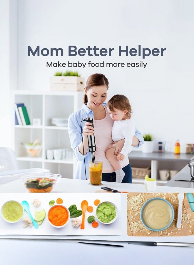 Luma Bella 4 in 1 Hand Blender,Multifunctional Food Processor,2-Speed Hand Stick Blender with Egg Whisk, 600ml Chopper Bowl,500ml Mixing Cup for Smoothies, Puree, Baby Food,B-2023,Black - Image 5
