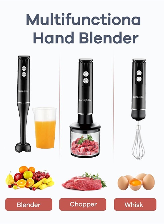 4 in 1 Hand Blender,Multifunctional Food Processor,2-Speed Hand Stick Blender with Egg Whisk, 600ml Chopper Bowl,500ml Mixing Cup for Smoothies, Puree, Baby Food,B-2023,Black - pzsku/Z9C5E789F0C55B408EC19Z/45/_/1727679539/1307d802-c2ac-4ecd-b5f1-4d87ef62a184