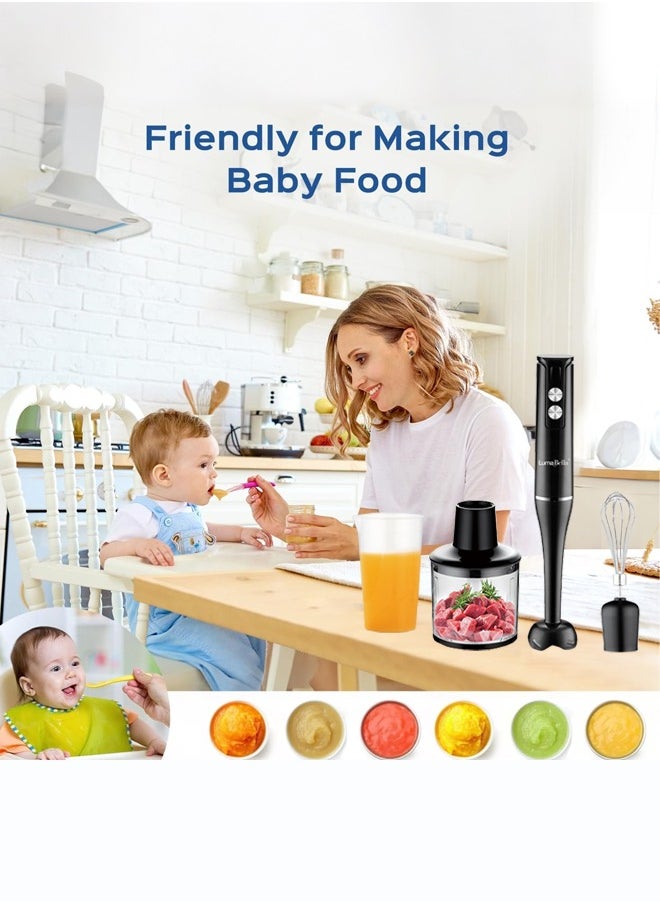 4 in 1 Hand Blender,Multifunctional Food Processor,2-Speed Hand Stick Blender with Egg Whisk, 600ml Chopper Bowl,500ml Mixing Cup for Smoothies, Puree, Baby Food,B-2023,Black - pzsku/Z9C5E789F0C55B408EC19Z/45/_/1727679541/d4d5224f-f8ba-434e-9189-ba19ed7173d1