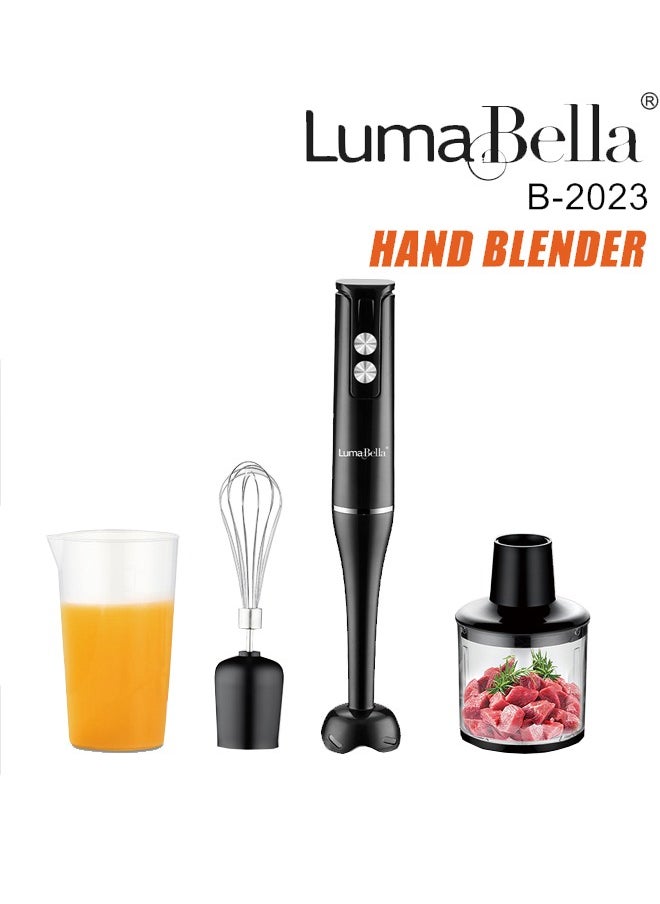 4 in 1 Hand Blender,Multifunctional Food Processor,2-Speed Hand Stick Blender with Egg Whisk, 600ml Chopper Bowl,500ml Mixing Cup for Smoothies, Puree, Baby Food,B-2023,Black - pzsku/Z9C5E789F0C55B408EC19Z/45/_/1729655571/8430c7bf-f310-4129-b271-aab44d104cc9