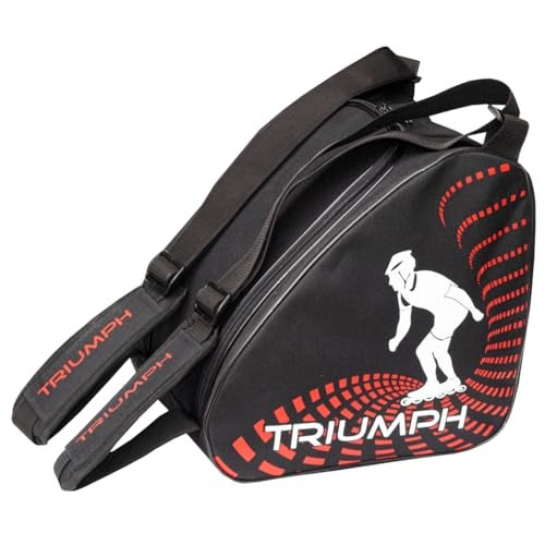 Triumph Nylon Skating Bag for Roller Skates - Sports & Travel Bag for Men/Women/Kids (Size: 12"X11"X9") (Black) - Image 1