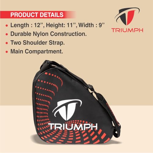 Triumph Nylon Skating Bag for Roller Skates - Sports & Travel Bag for Men/Women/Kids (Size: 12"X11"X9") (Black) - Image 3