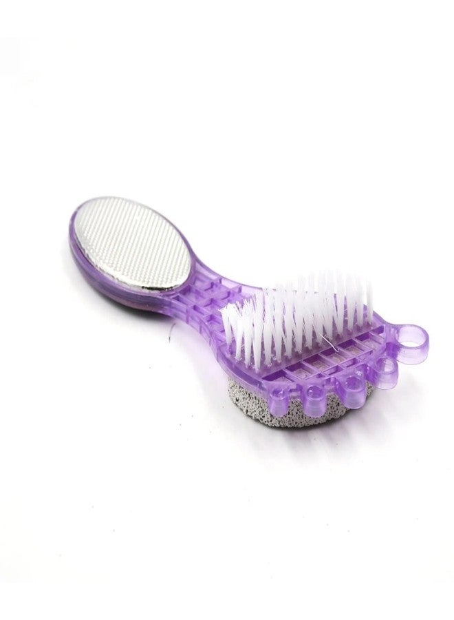 HOME STUFFS 4 In 1 Foot Shape Pedicure Brush | Dual Side Plastic Handle Foot Scrubber | Pedicure Care Supplies | Calluses Remover | Pumice Stone Brush For Foot Care - Image 1