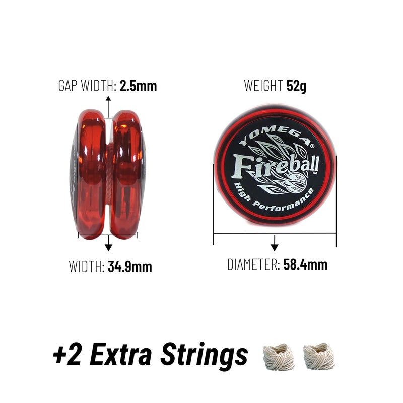 Yomega Fireball YoYo -HIGH Performance Responsive Transaxle Yoyo, Great for String Tricks for Advance Players to Perform Like Pros + Extra 2 yo yo Strings & 3 Month Warranty (Red/Black) - Image 4