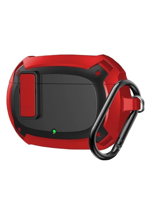 Compatible With Cover Beats Studio Buds 2021/Buds+ Case 2023, [Secure Lock] Cool Beats Studio Buds Plus Protective Cover with KeychainNew Beats Studio Ear Buds Case (Red/Black)