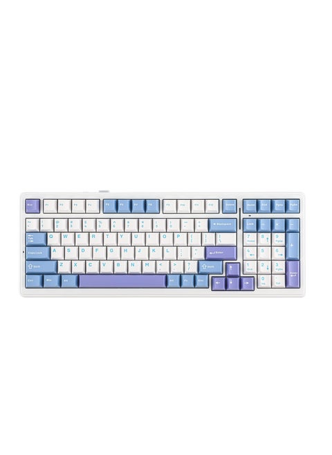AULA F99 Wireless Mechanical Keyboard, Hot Swappable Gasket Custom Gaming Keyboard with Five-Layer Padding, Bluetooth/2.4GHz/USB-C, 8000mAh Battery (White Light Blue, Nimbus V3 Switch)