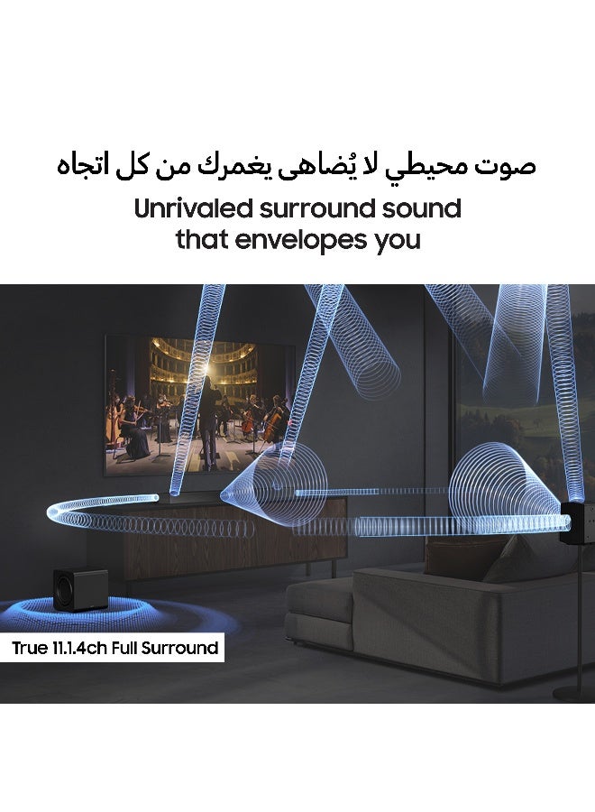 Samsung Q-Series Soundbar HW-Q990H 11.1.4ch Full Surround Subwoofer & Rear Speaker, Wireless Dolby Atmos, DTS XSpaceFit Sound Pro, Q-Symphony, Wireless TV connection, HW-Q990H/ZN (2026 - UAE Version) HW-Q990H/ZN black - Image 3