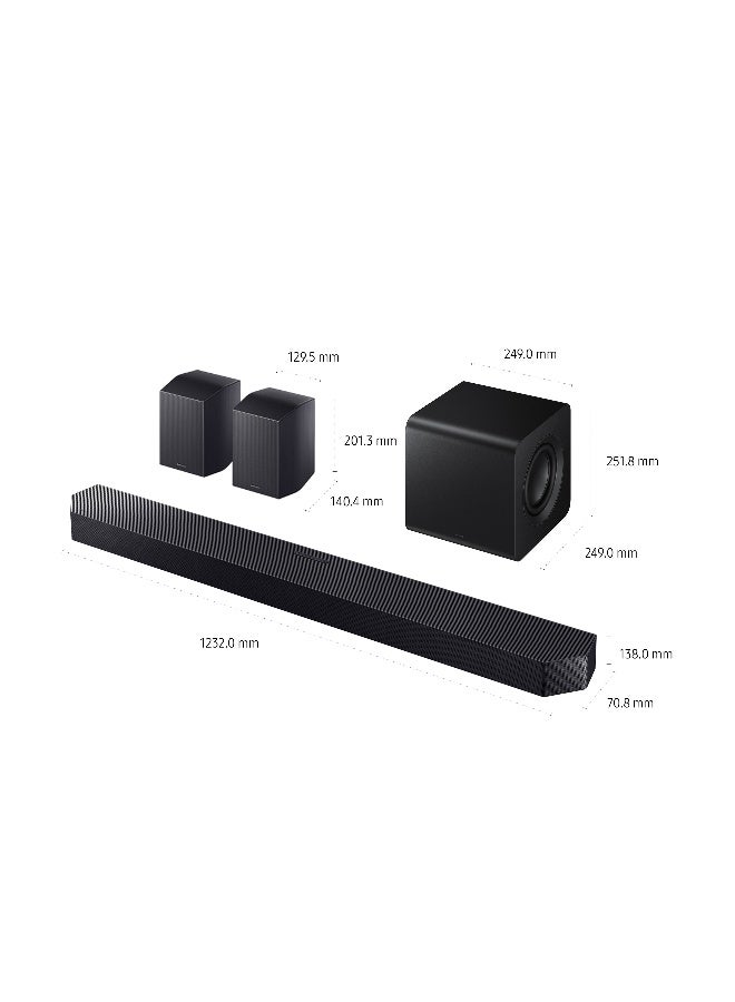 Samsung Q-Series Soundbar HW-Q990H 11.1.4ch Full Surround Subwoofer & Rear Speaker, Wireless Dolby Atmos, DTS XSpaceFit Sound Pro, Q-Symphony, Wireless TV connection, HW-Q990H/ZN (2026 - UAE Version) HW-Q990H/ZN black - Image 2
