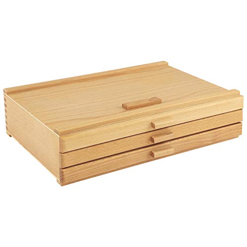 Creative Mark Pastel Storage Box, 3 Drawer Wood Box with Foam Lining, Sturdy and Stackable Art and Craft Supplies Storage Box for Artist Tools, Pens, Pencils and More, Natural Finish - Image 4