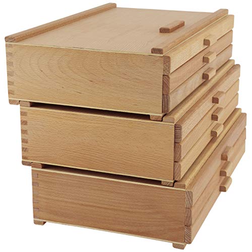 Creative Mark Pastel Storage Box, 3 Drawer Wood Box with Foam Lining, Sturdy and Stackable Art and Craft Supplies Storage Box for Artist Tools, Pens, Pencils and More, Natural Finish - Image 5