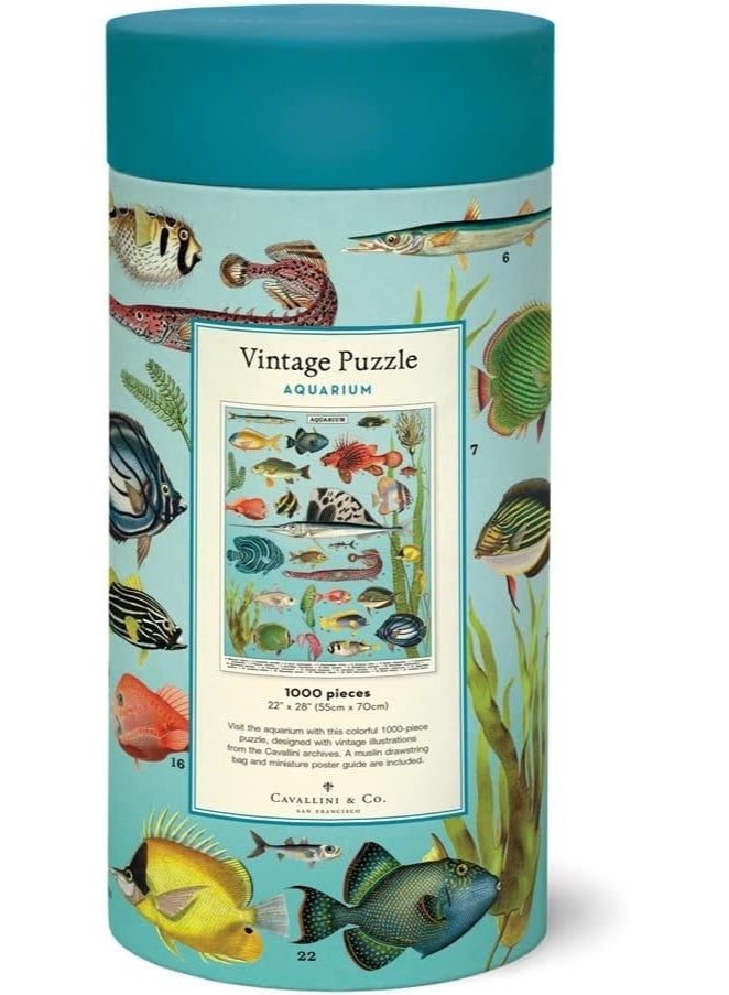Cavallini & Co. Cavallini Vintage Jigsaw Puzzle Fish Aquarium 1000 Pieces - Image 1