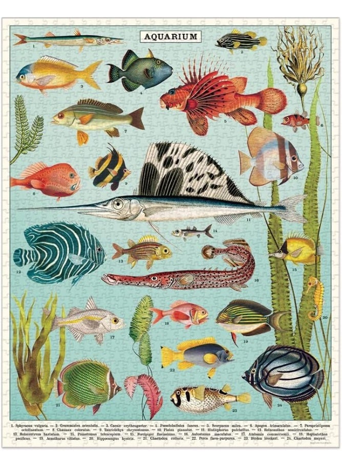 Cavallini & Co. Cavallini Vintage Jigsaw Puzzle Fish Aquarium 1000 Pieces - Image 3
