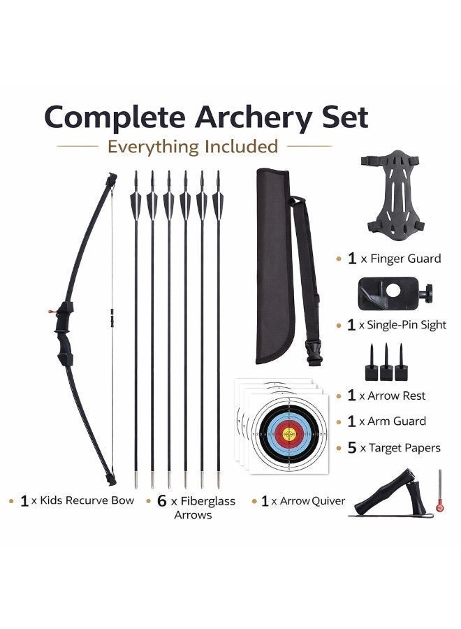 غاز مجموعة قوس وسهم للأطفال بتصميم ريكيرف مطور – طقم رماية للشباب والمبتدئين مع 6 سهام وإكسسوارات كاملة، مناسب للأنشطة الرياضية الخارجية وهدية مميزة - Image 2