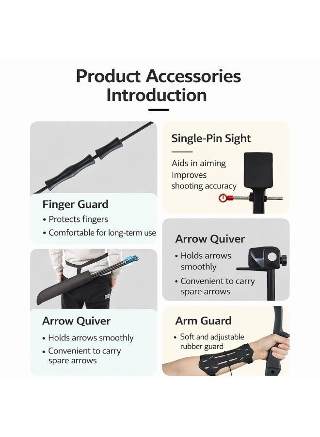غاز مجموعة قوس وسهم للأطفال بتصميم ريكيرف مطور – طقم رماية للشباب والمبتدئين مع 6 سهام وإكسسوارات كاملة، مناسب للأنشطة الرياضية الخارجية وهدية مميزة - Image 3