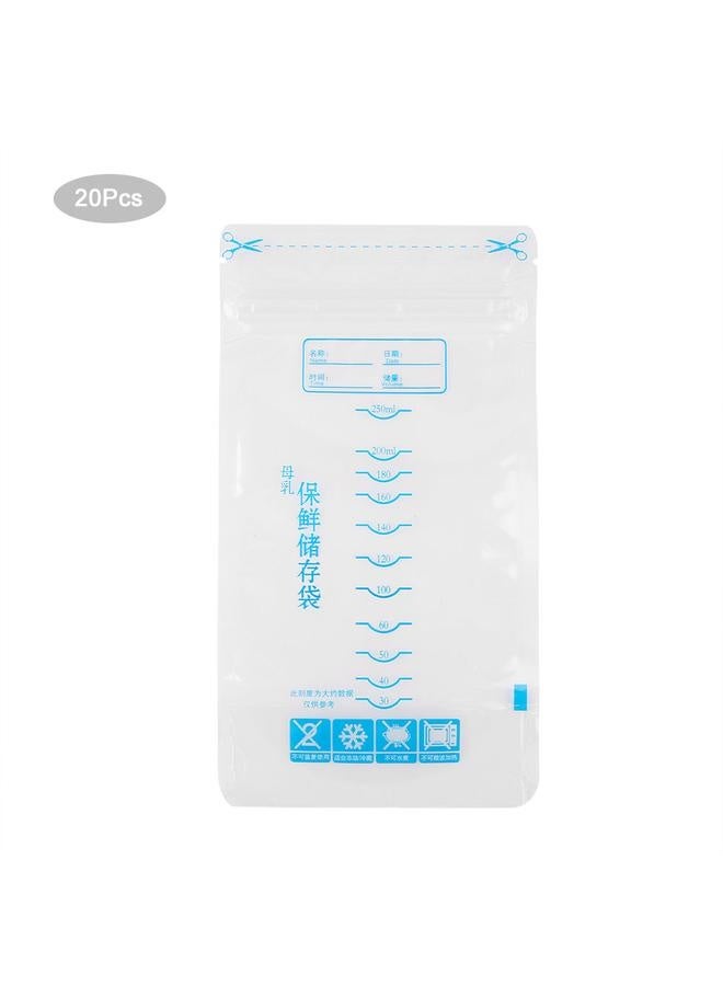 20 Pack Pre Sterilized Breast Milk Storage Bags 250ml Leak Proof Fresh Sealing Freezer Safe - Image 1